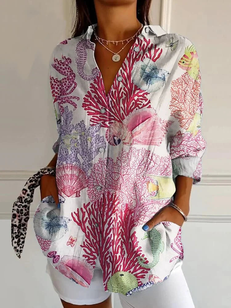 Liora | Women's Colorful Abstract Print Shirt