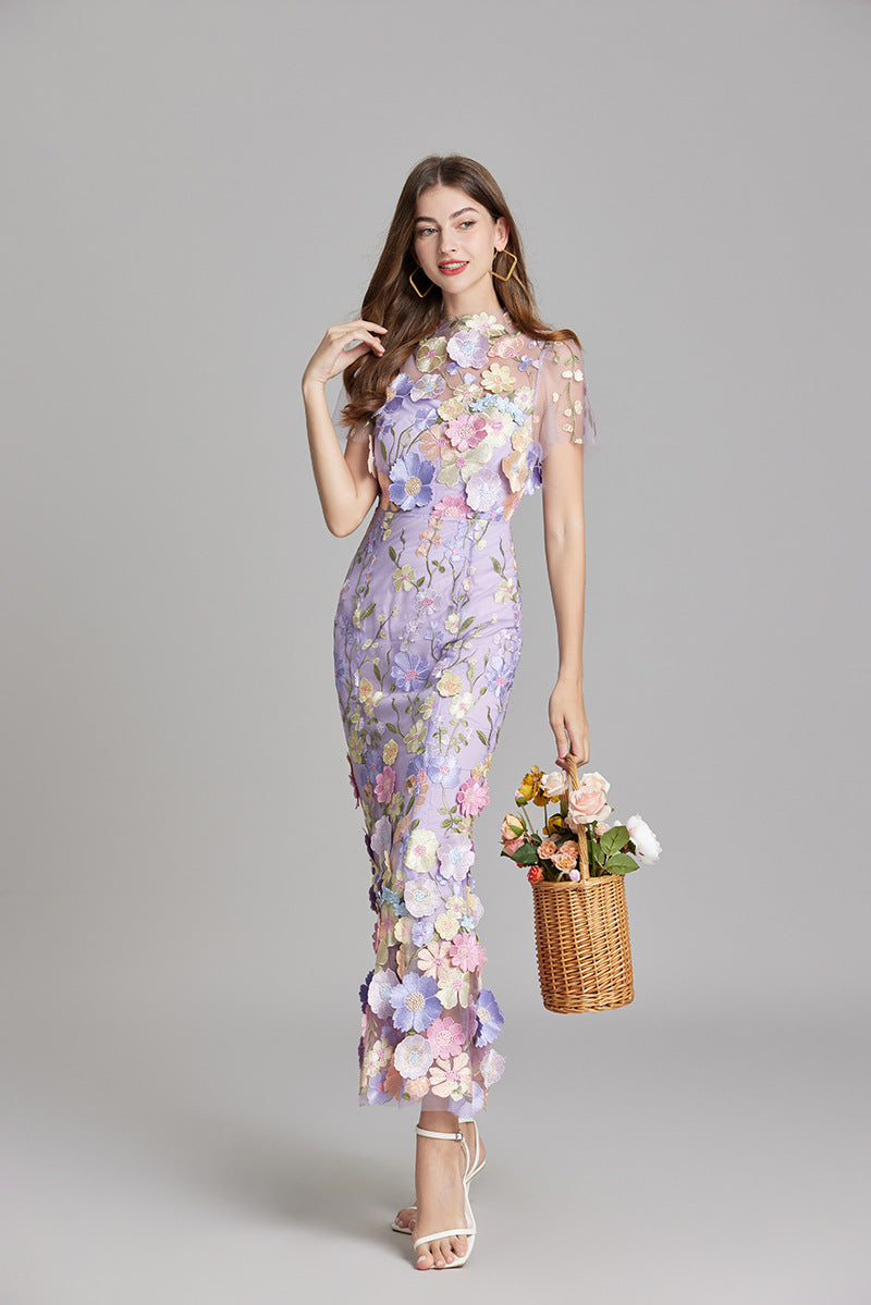 Valentina | Women's Floral Appliqué Mermaid Evening Dress