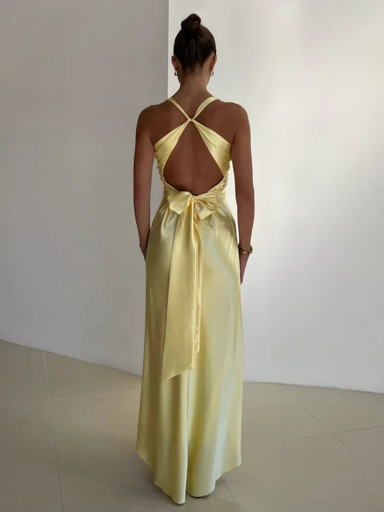 Elara | Women's Backless Satin Dress