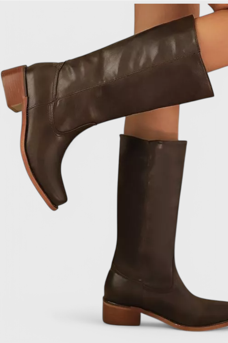 Harper | Women's Mid-Calf Block Heel Leather Boots