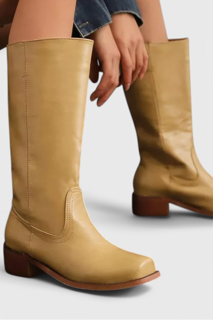 Harper | Women's Mid-Calf Block Heel Leather Boots