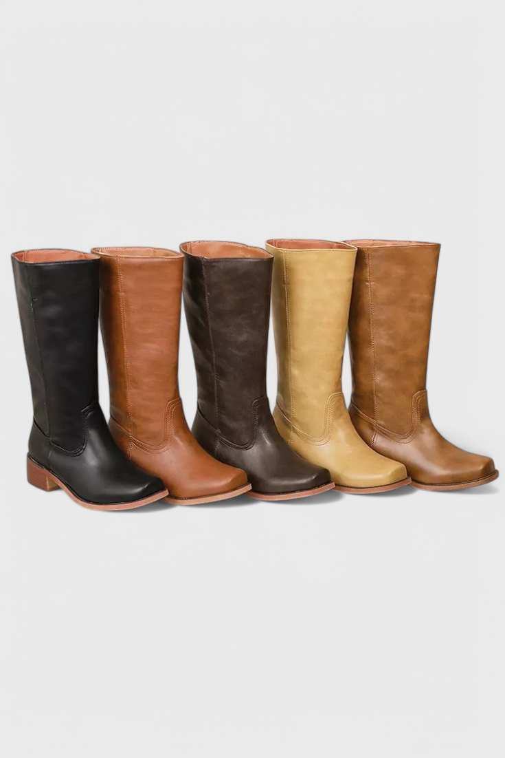 Harper | Women's Mid-Calf Block Heel Leather Boots