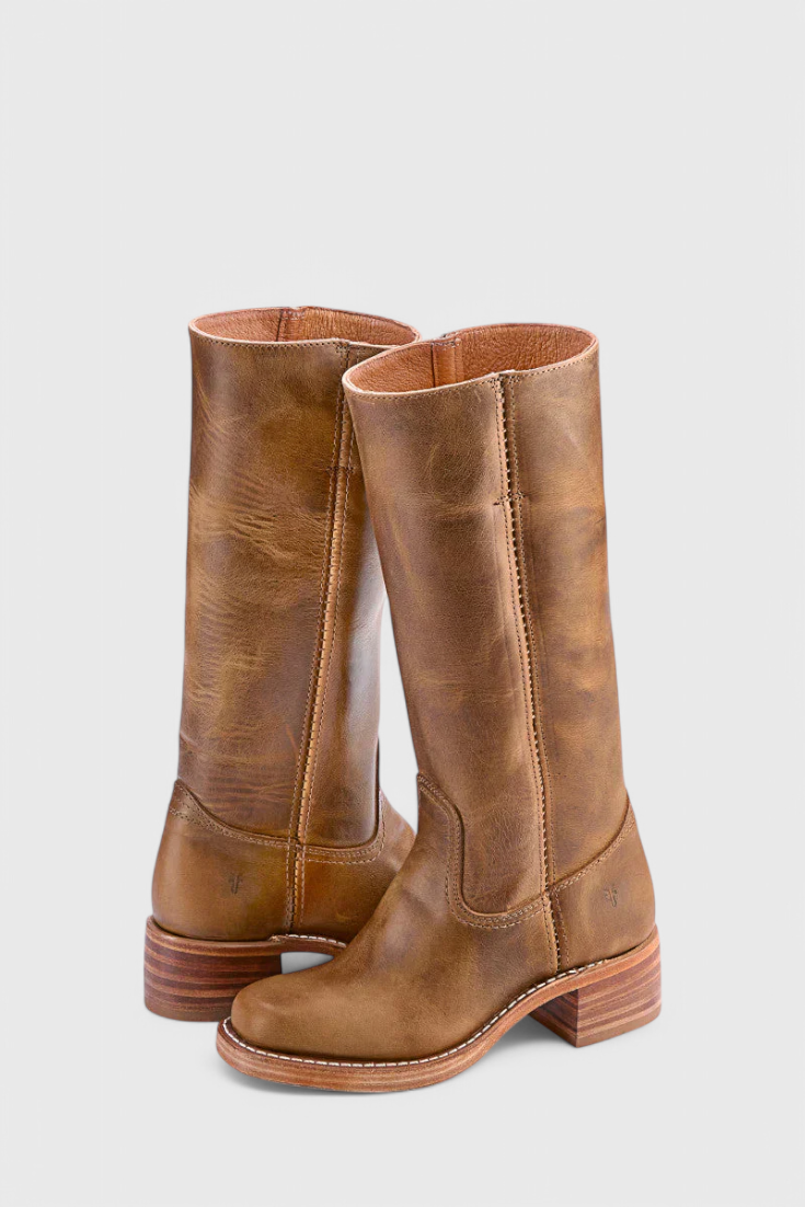 Harper | Women's Mid-Calf Block Heel Leather Boots