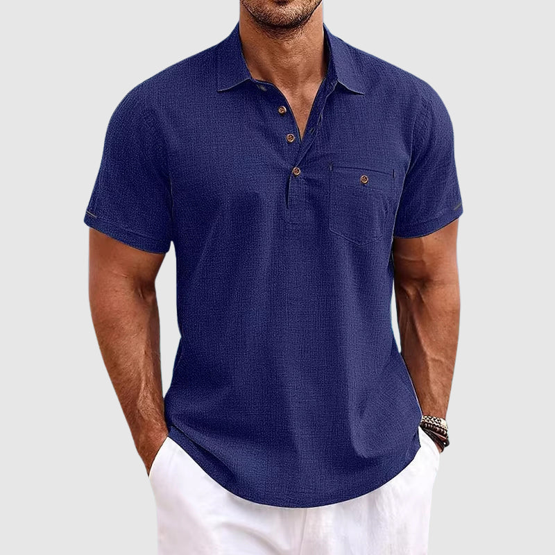 Hector | Men's Short Sleeve Linen Polo Shirt