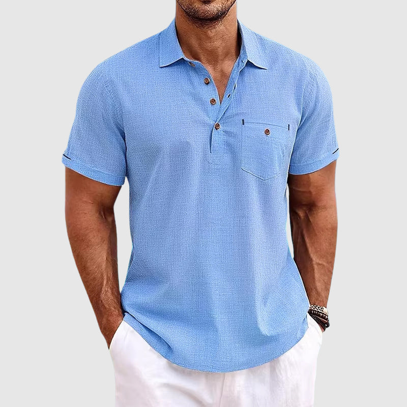 Hector | Men's Short Sleeve Linen Polo Shirt