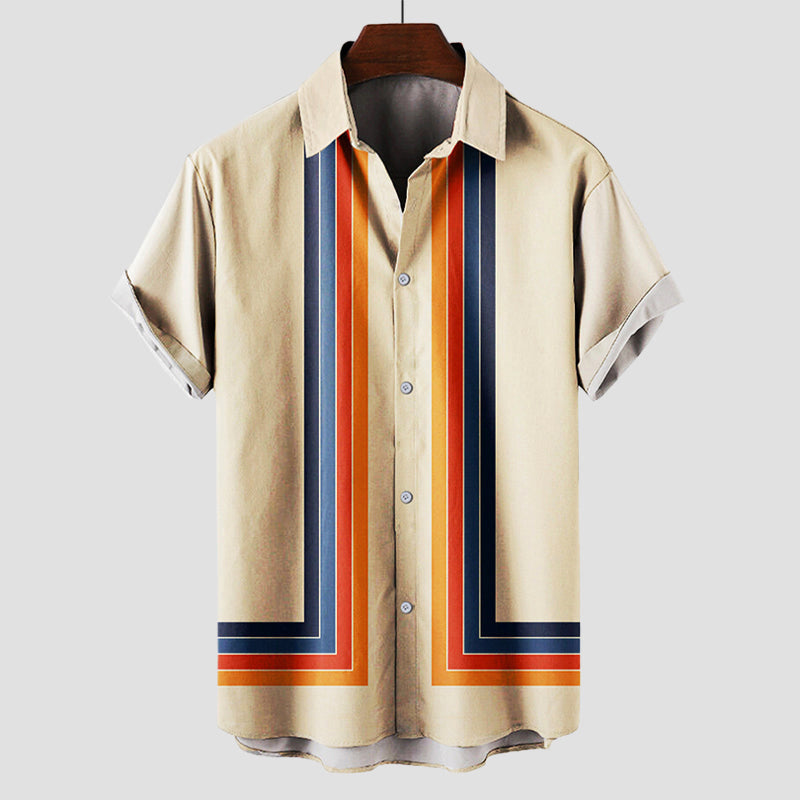 Lucas | Men's Vintage Striped Bowling Shirt