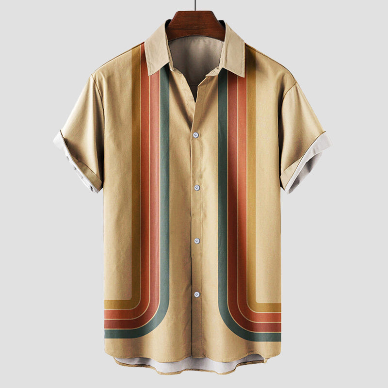 Lucas | Men's Vintage Striped Bowling Shirt