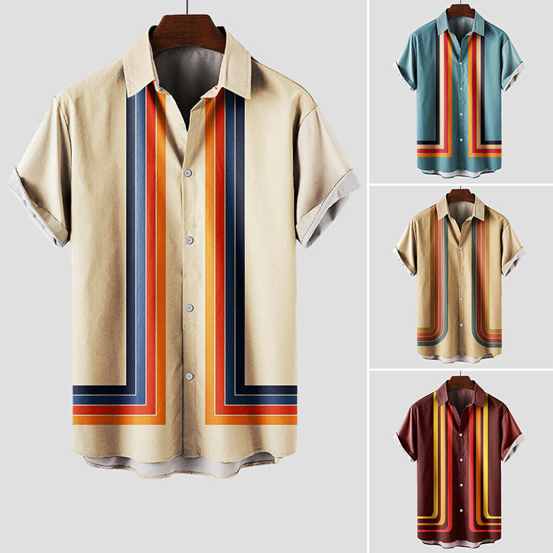 Lucas | Men's Vintage Striped Bowling Shirt