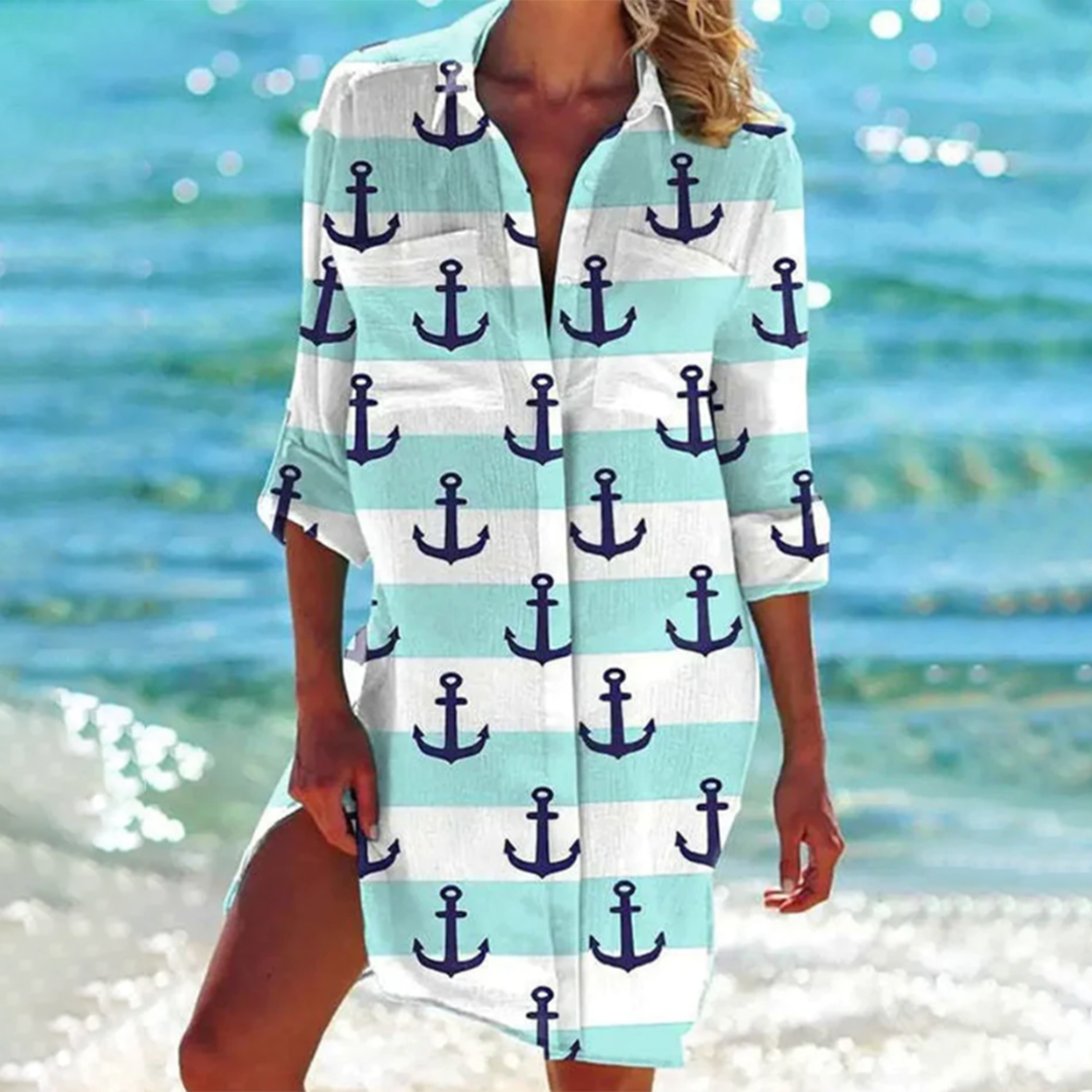 Lila | Women's Casual Button-Front Shirt Dress