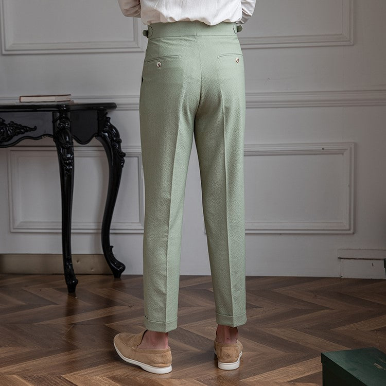 Sebastian | Men's High-Waist Pleated Tailored Trousers
