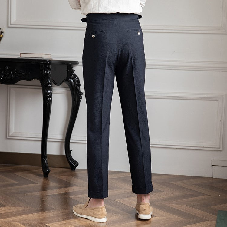 Sebastian | Men's High-Waist Pleated Tailored Trousers
