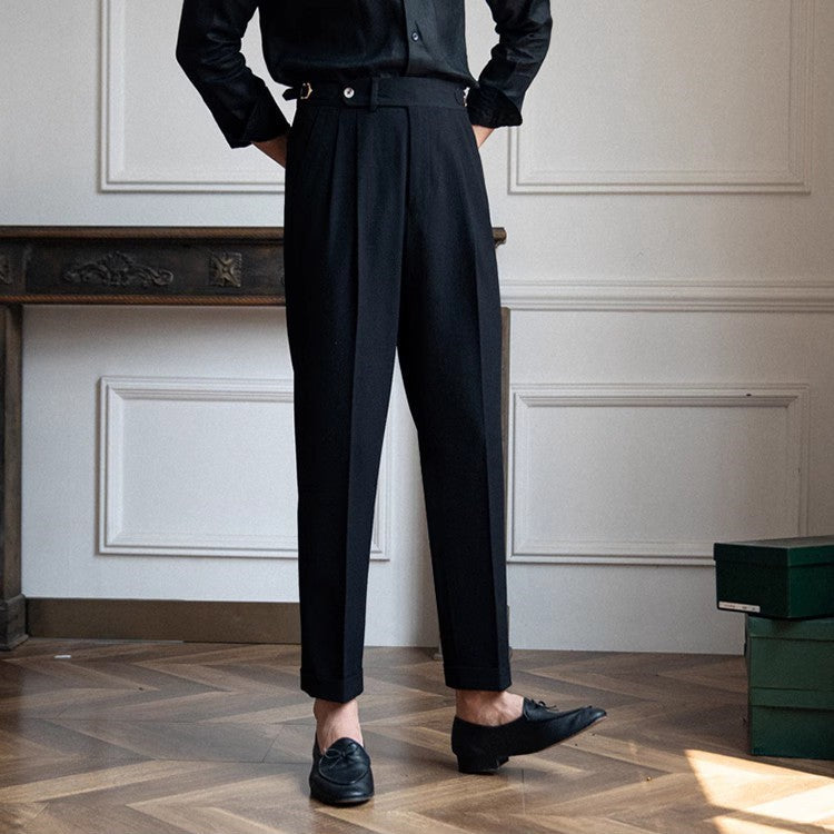 Sebastian | Men's High-Waist Pleated Tailored Trousers