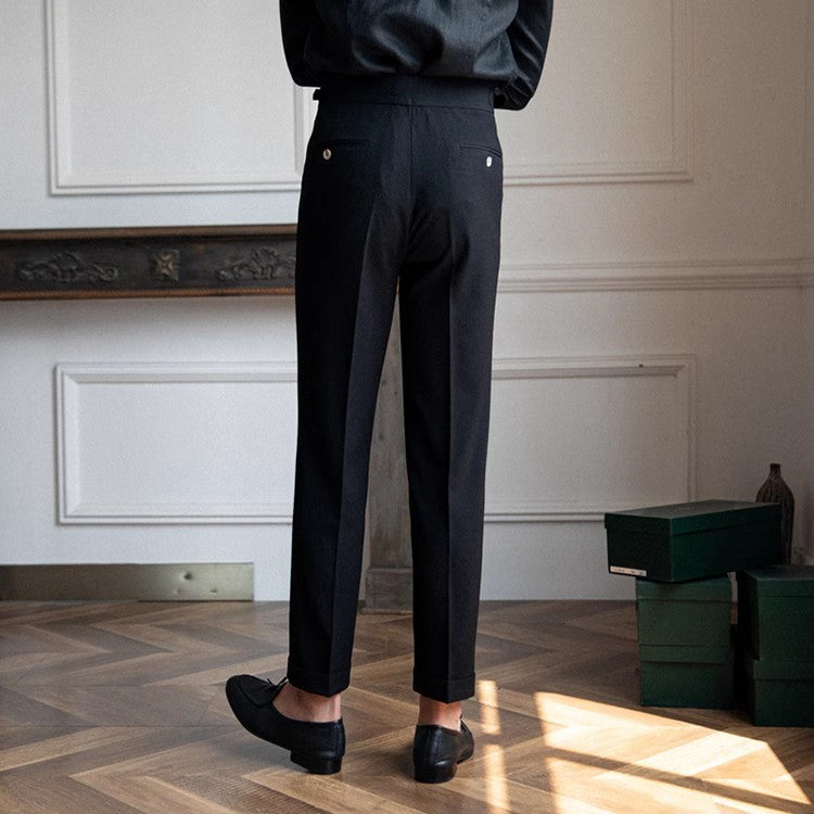 Sebastian | Men's High-Waist Pleated Tailored Trousers
