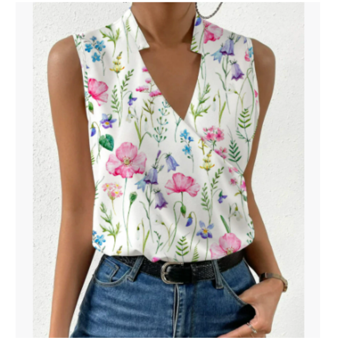 Ivy | Women's Sleeveless V Neck Summer Top