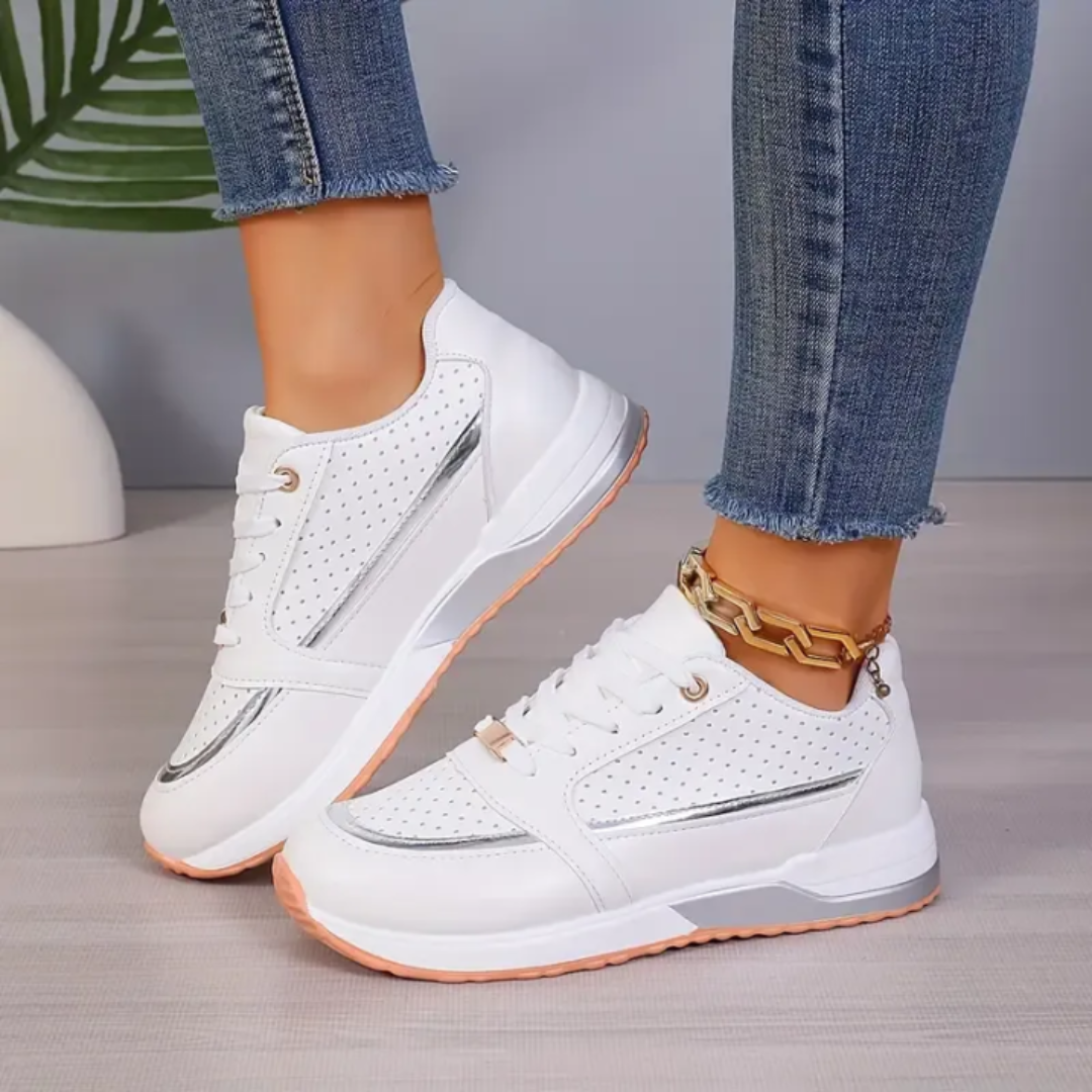 Aria | Women's Perforated Platform Casual Sneakers
