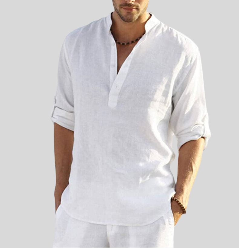 Noah | Men's Cotton-Linen Henley Shirt