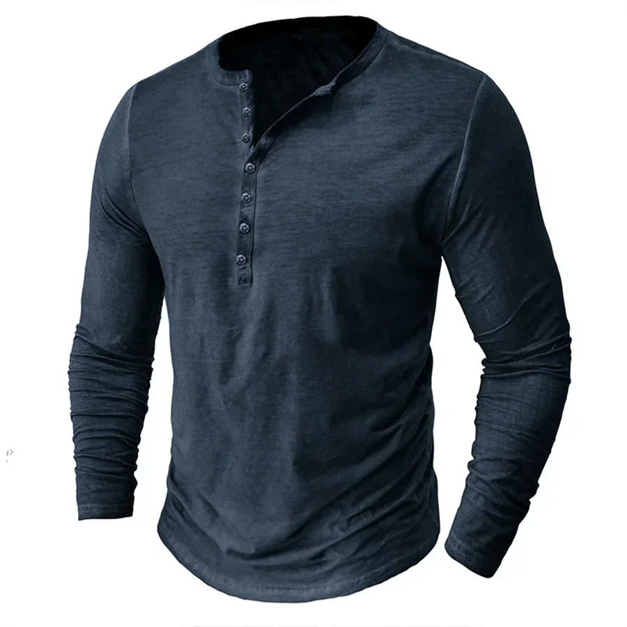Miles | Men's Slim-Fit Cotton Henley Shirt