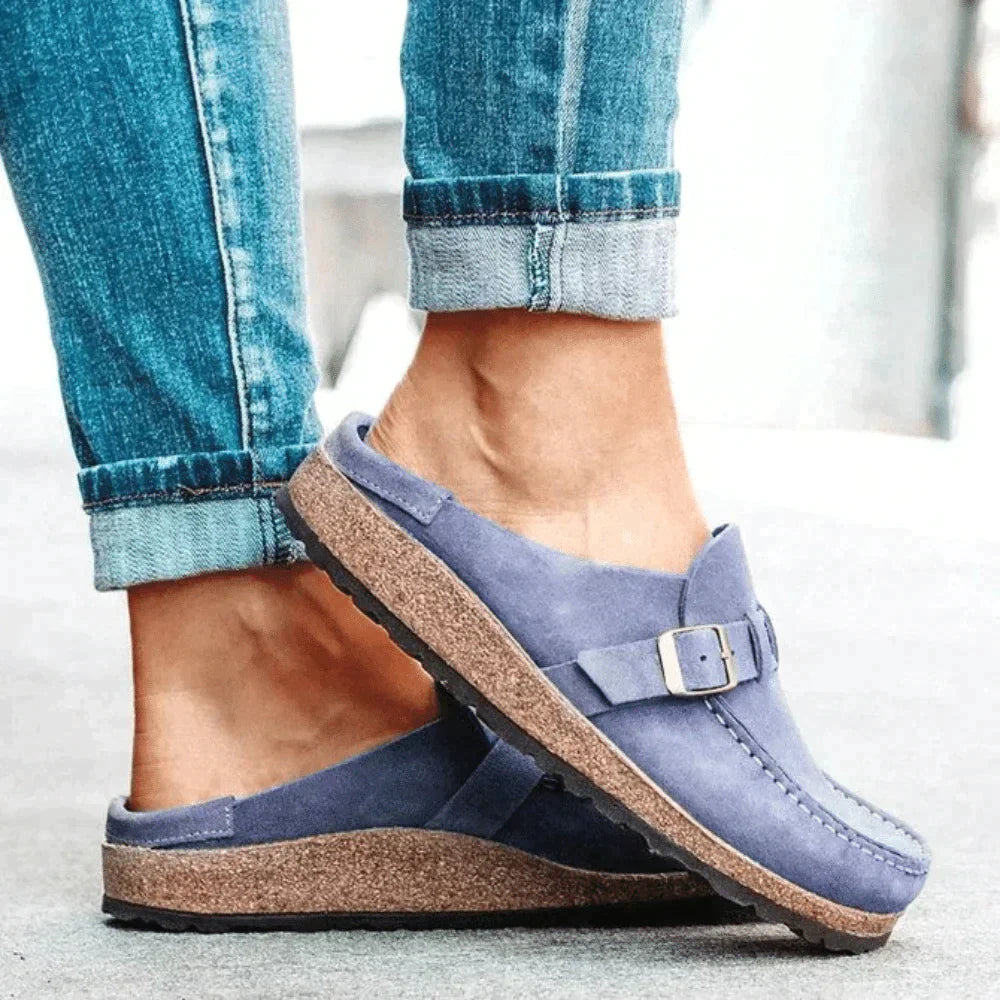 Claire | Women's Round Toe Buckle Slip On Loafers