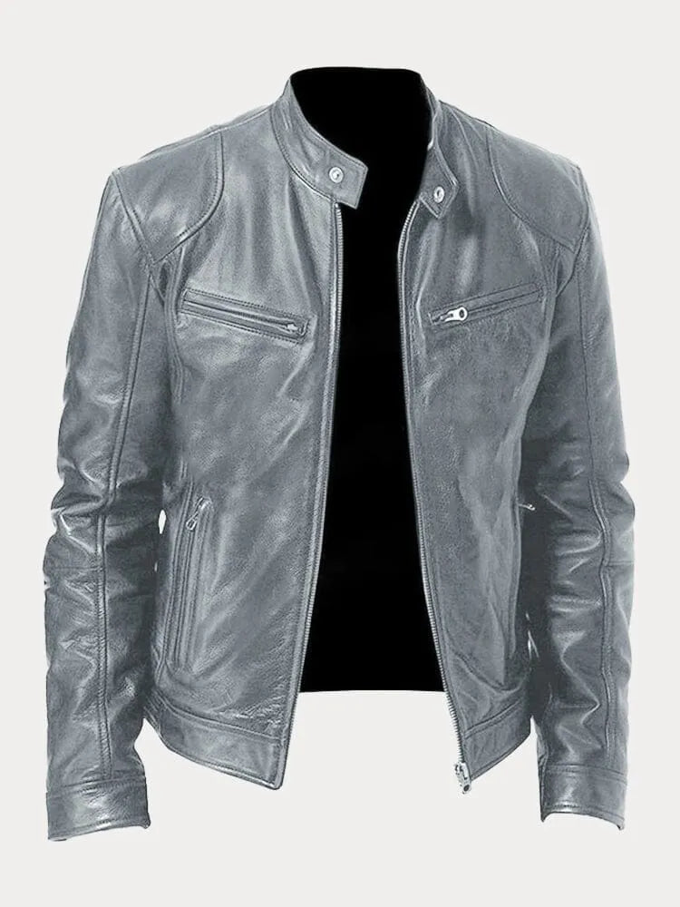Ethan | Men's Stand Collar Biker Jacket
