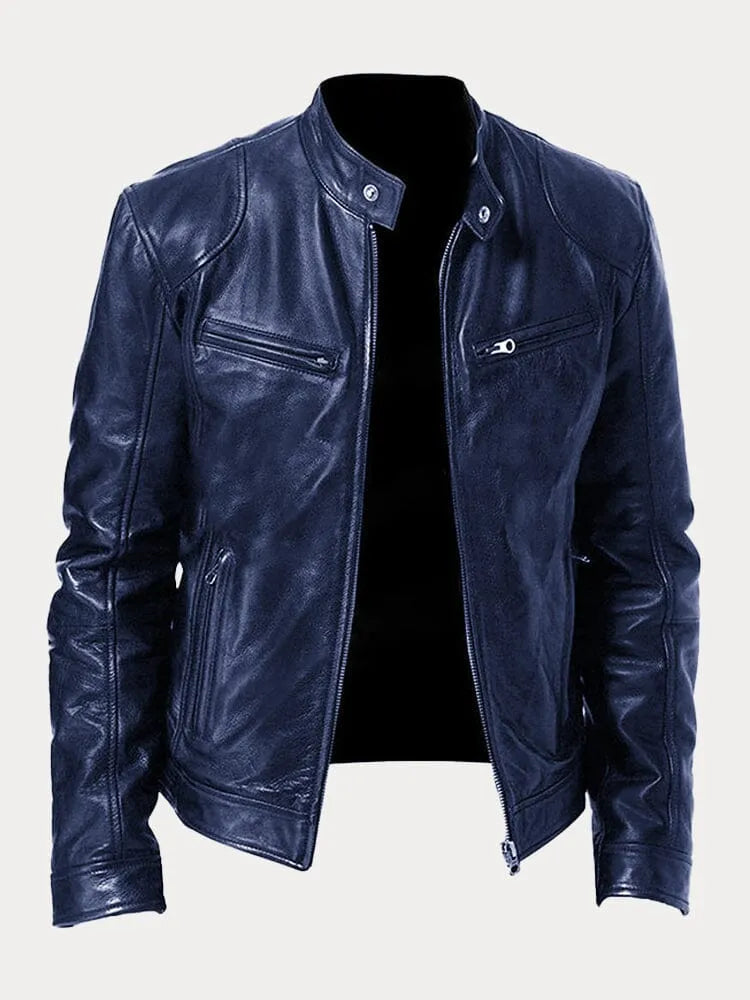 Ethan | Men's Stand Collar Biker Jacket
