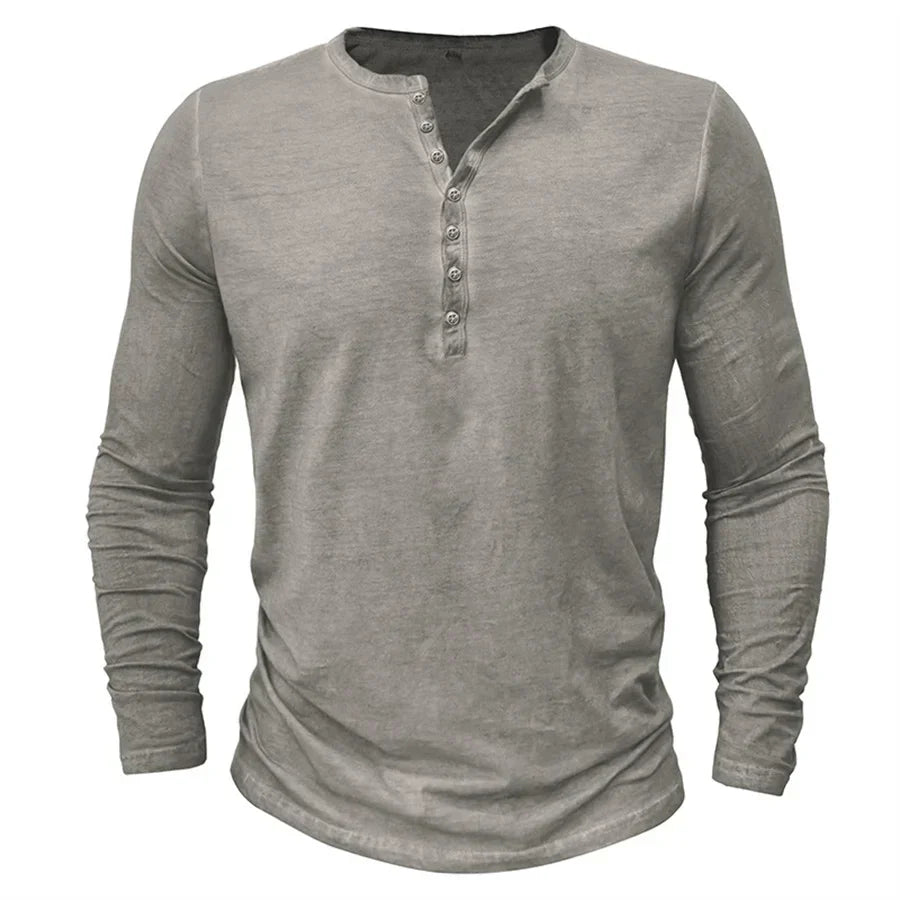 Miles | Men's Slim-Fit Cotton Henley Shirt
