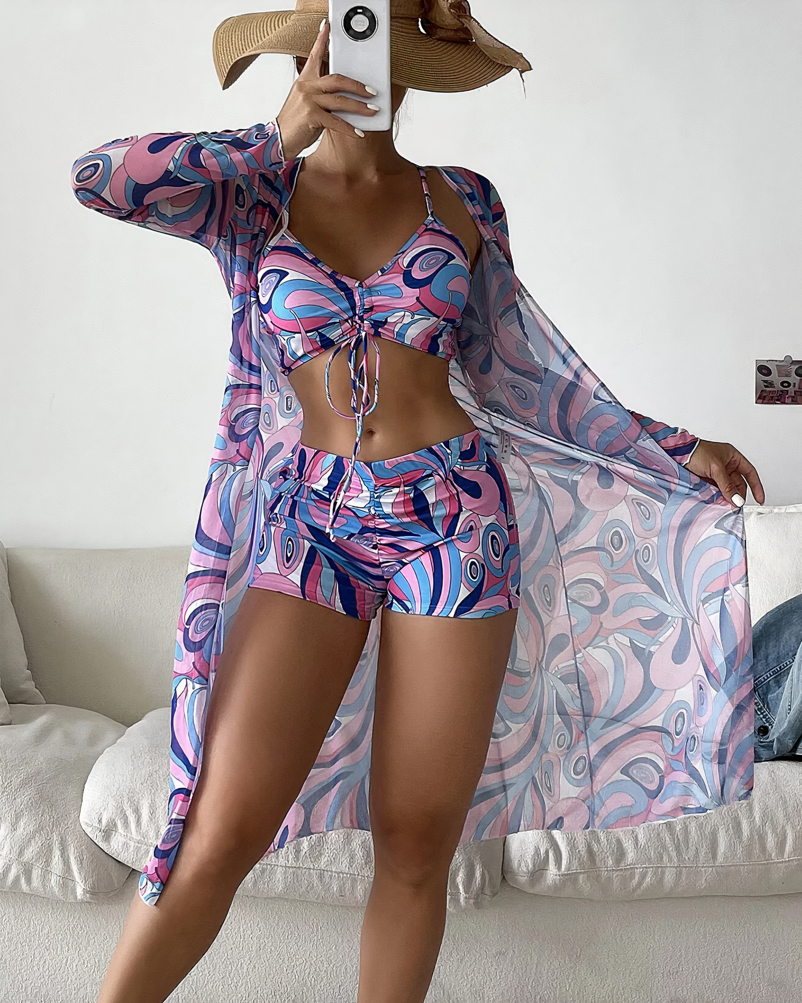 Riley | Women's High Waisted Swimwear With Cover Up