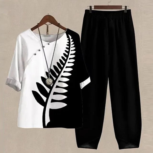 Sienna | Women's Button-Down Top And Palazzo Pant Set