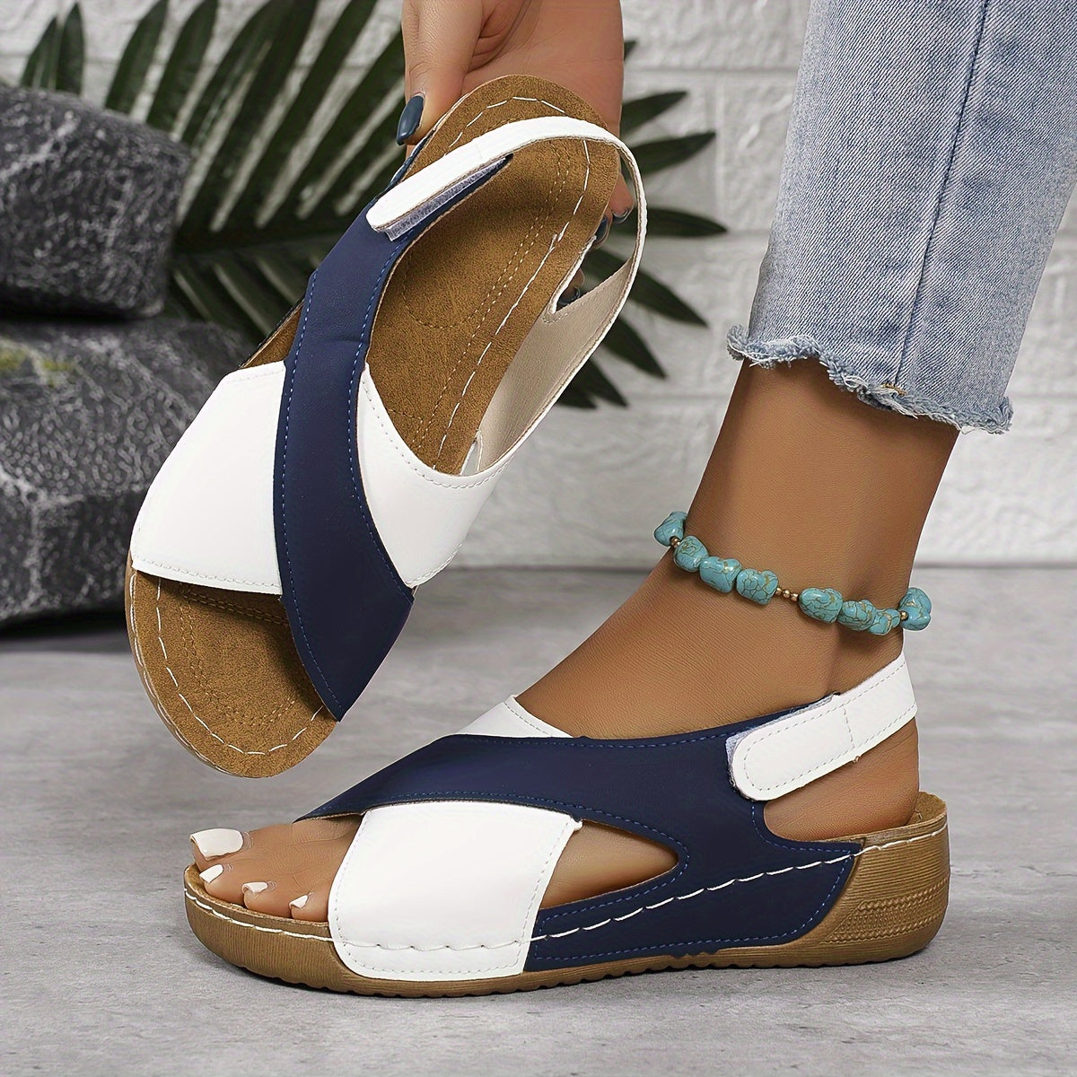 Lila | Women's Color-Block Slingback Wedge Sandals