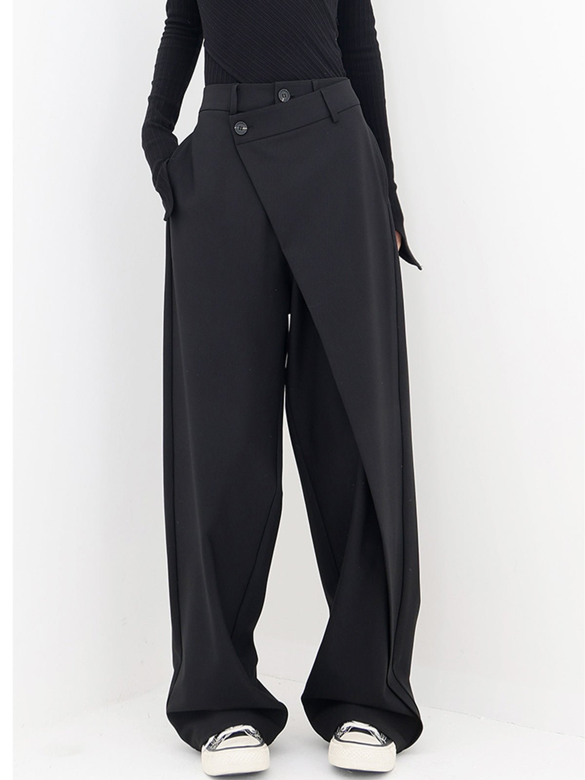 Clara | Women's Asymmetric Wrap Wide-Leg Trousers