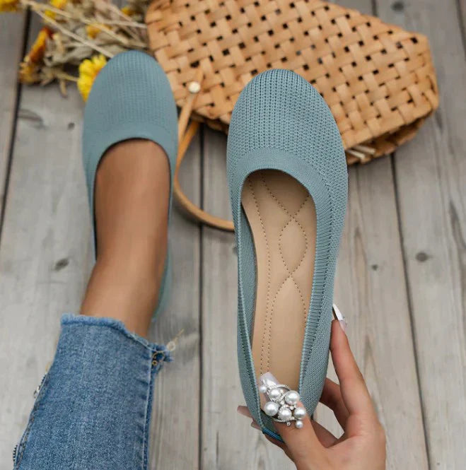 Ava | Women's Knit Slip-On Ballet Flats