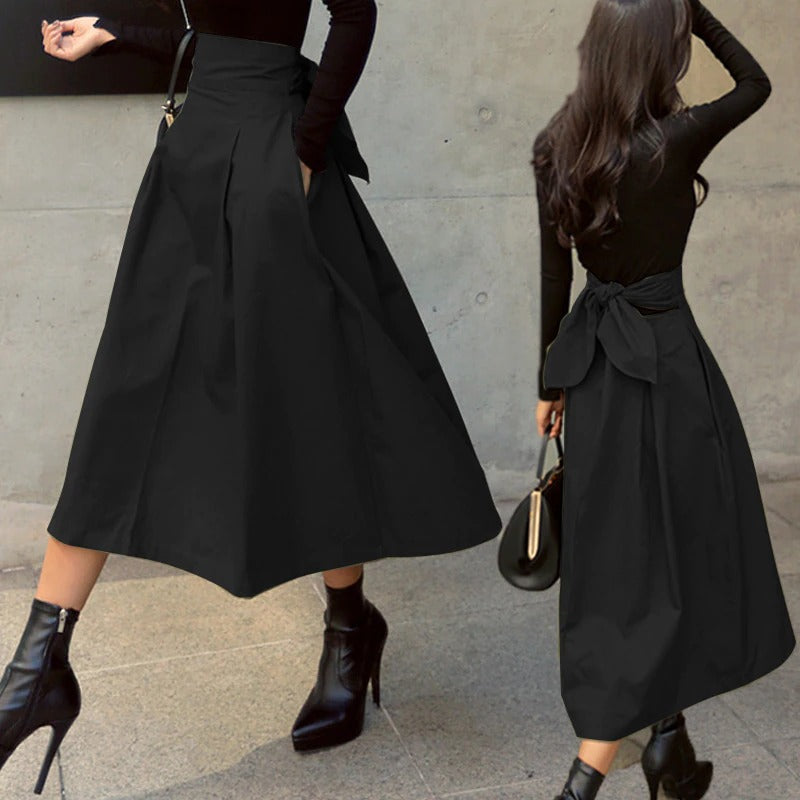 Olivia | Women's High Waist Pleated A-Line Skirt