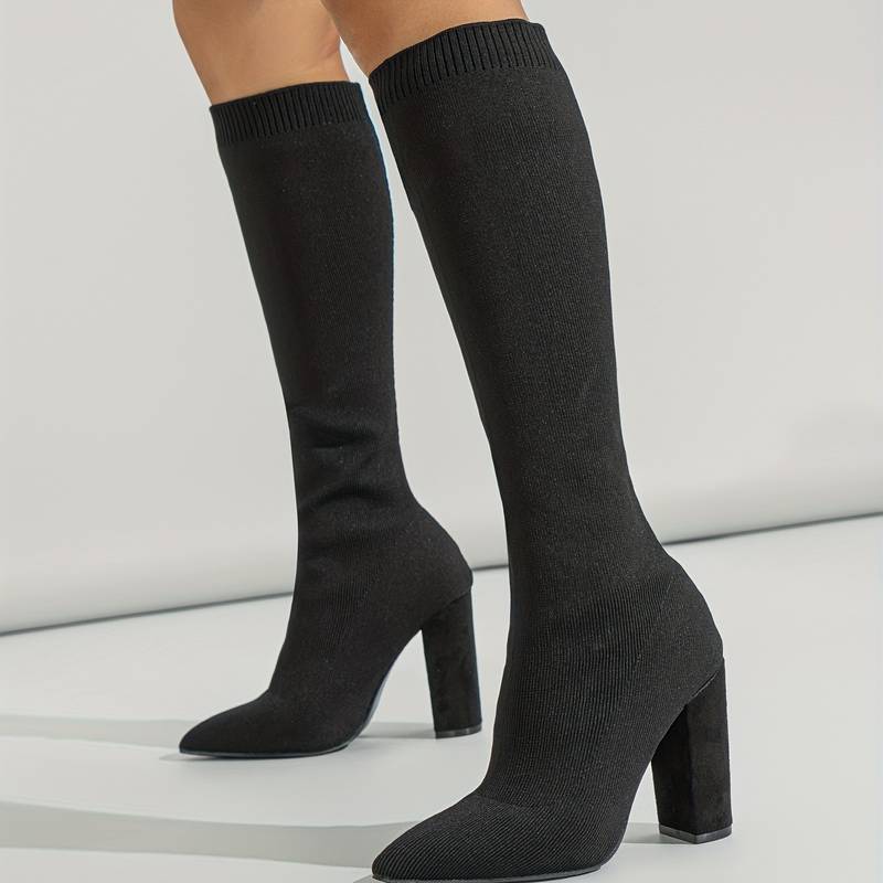 Isla | Women's Ribbed Knit Knee-High Boots