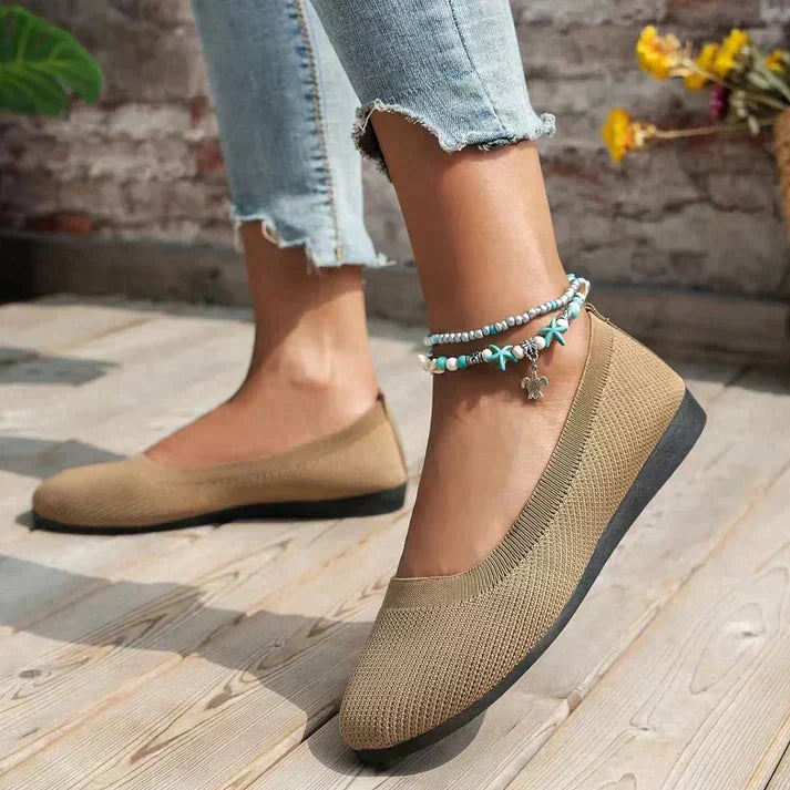 Ava | Women's Knit Slip-On Ballet Flats