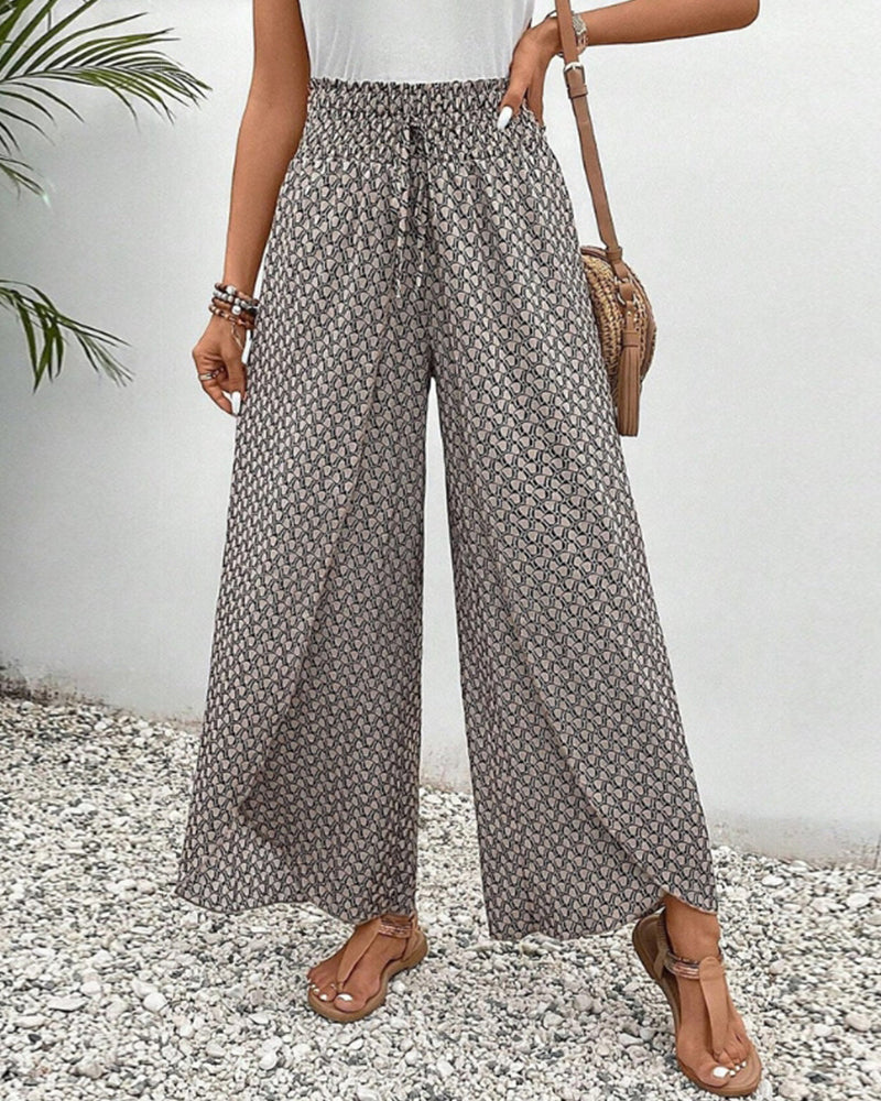 Savannah | Women's High Waisted Wide Leg Boho Pants