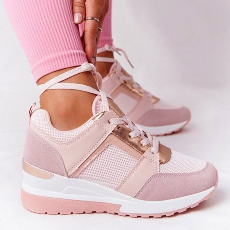 Taylor | Women's Round Toe Lace Up Wedge Sneakers