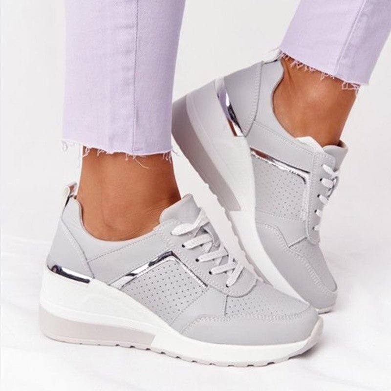 Taylor | Women's Round Toe Lace Up Wedge Sneakers