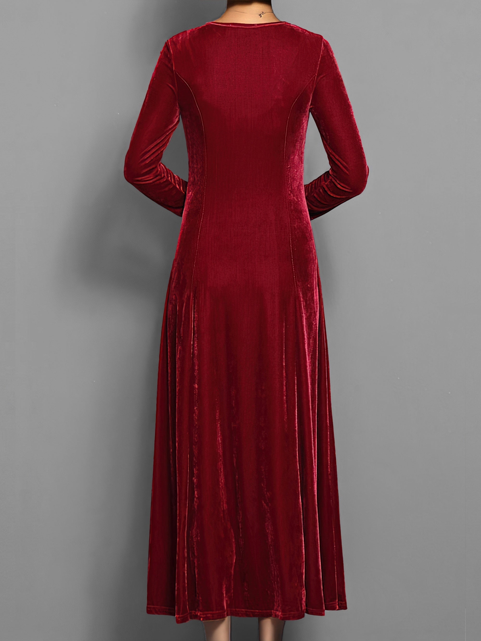Isabella | Women's Long Sleeve Velvet Evening Maxi Dress