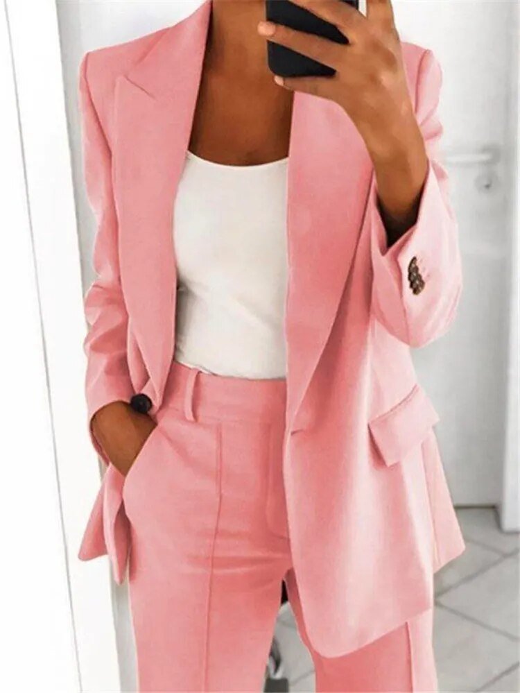 Madeline | Women's Lapel Slim Fit Blazer Suit Set