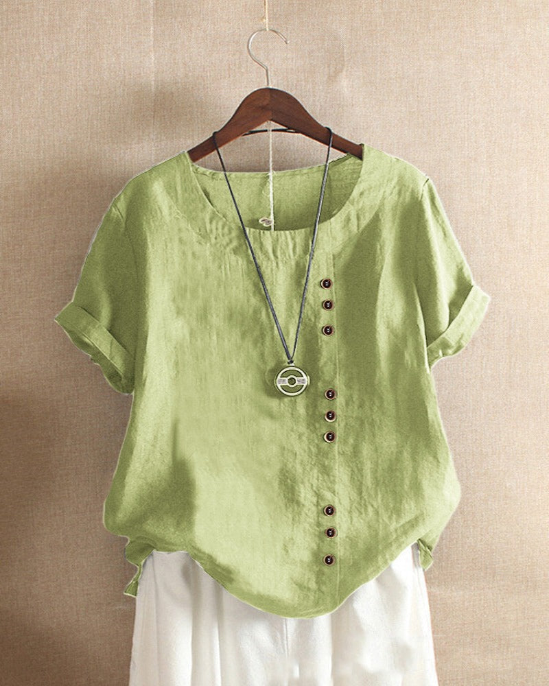 Liora | Women's Casual Tunic-Style Linen Blouse