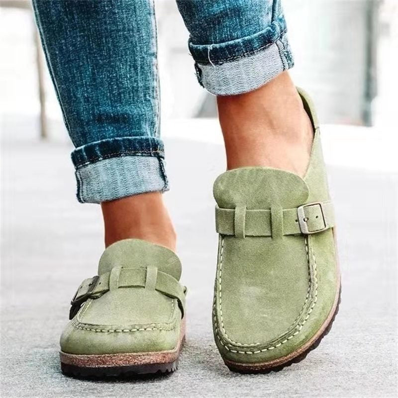 Claire | Women's Round Toe Buckle Slip On Loafers