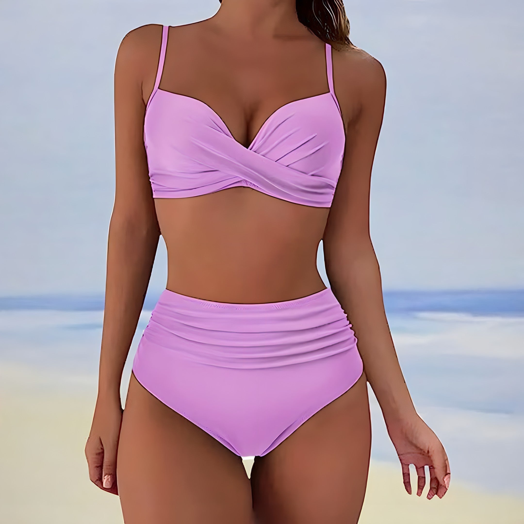 Avery | Women's V-Neck Criss Cross Bikini Set