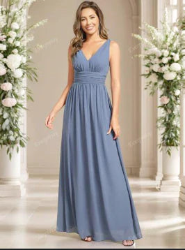 Amelia | Women's Sleeveless V Neck Chiffon Maxi Dress