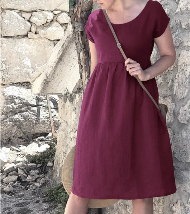 Sophie | Women's Cap Sleeve A-Line Midi Dress