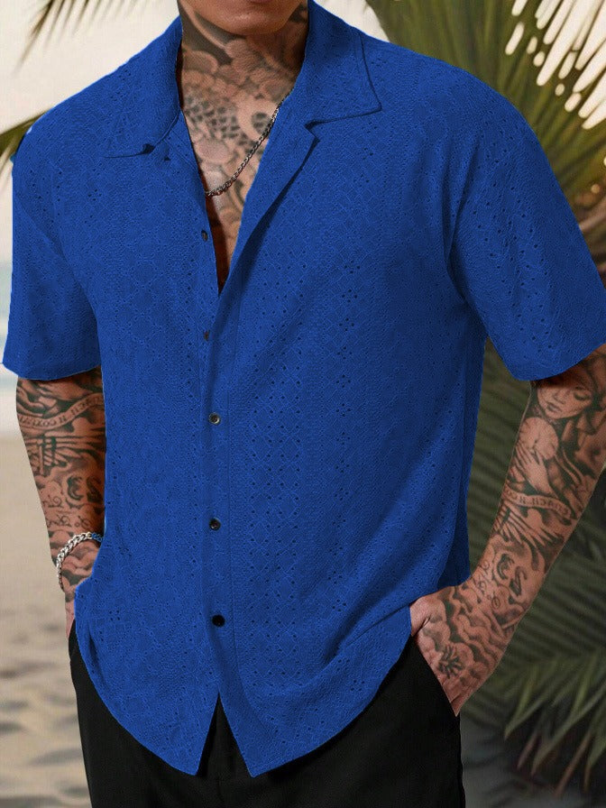 Leo | Men's Open-Knit Short Sleeve Shirt