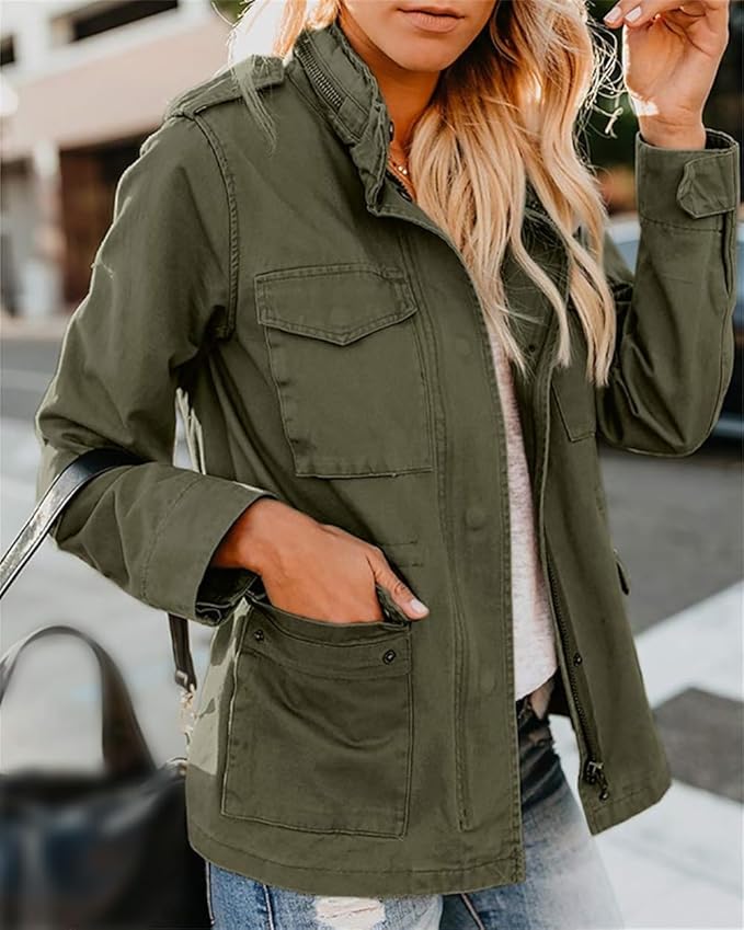 Avery | Women's Casual Zip Front Utility Jacket