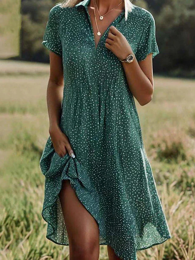 Clara | Women's Polka Dot Collar Summer Dress