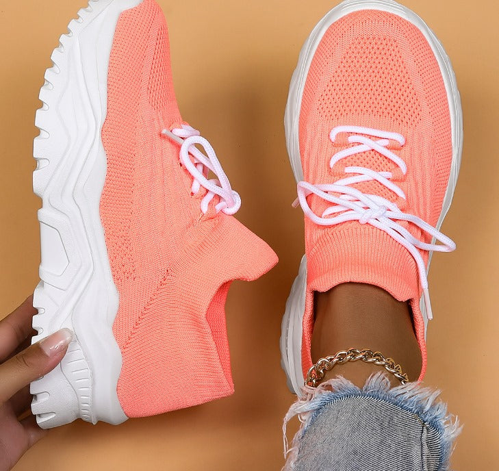 Ava | Women's Lace-Up Thick Sole Sneakers