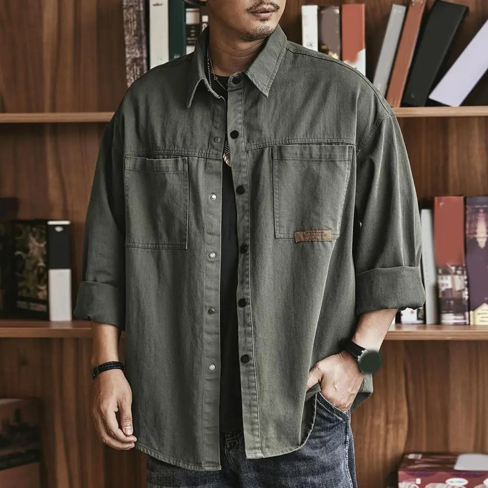 Harrison | Men's Vintage Loose Fit Long Sleeve Shirt