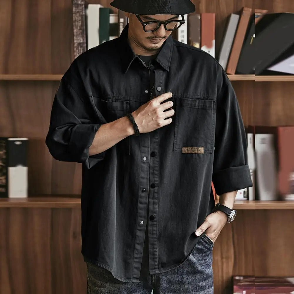 Harrison | Men's Vintage Loose Fit Long Sleeve Shirt