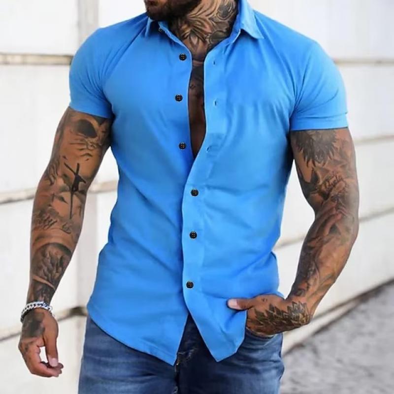 Oscar | Men's Lapel Short Sleeve Button Down Shirt